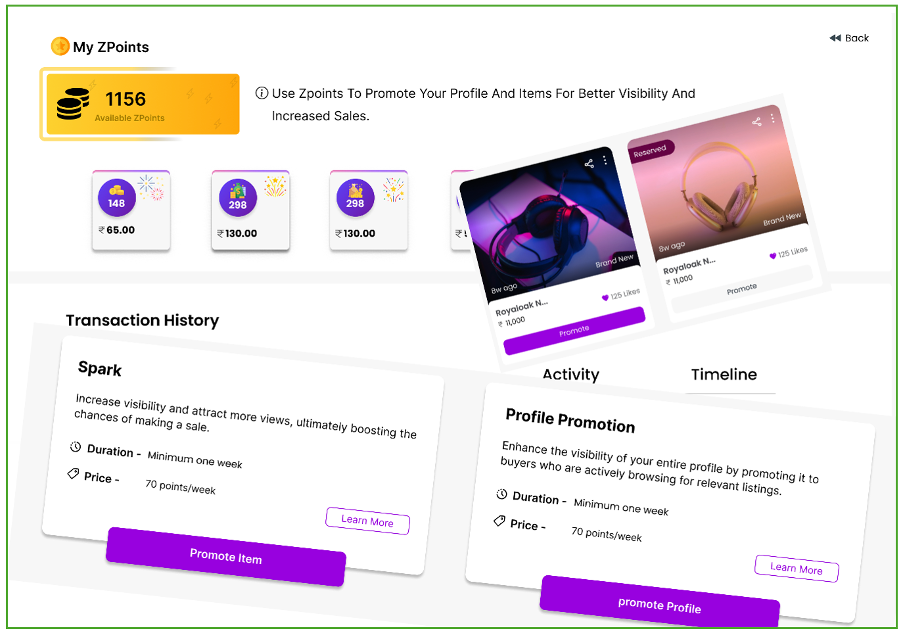 ZPoints promotion controls